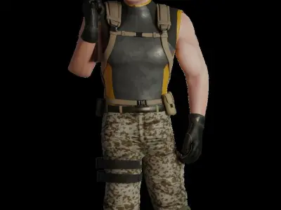 military model Low-poly 3D model