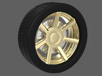 Simple Gold Wheel 2 3D model