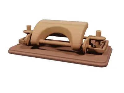 Wooden Punching Machine Toy Low-poly 3D model