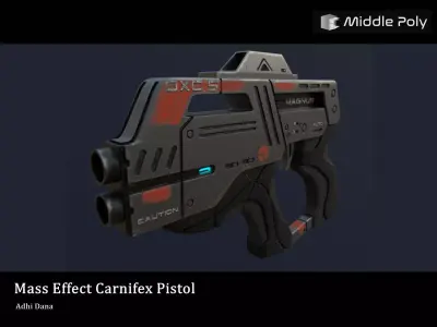 Mass Effect  Carnifex Pistol  Free low-poly 3D model