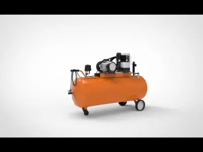 Air compressor type C 3D model