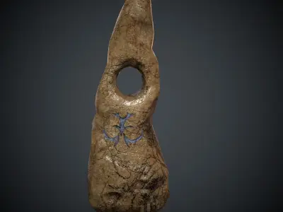 Runestone stone arrowhead Free low-poly 3D model