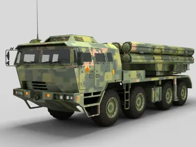 Chinese PHL-16 Rocket System 3D model