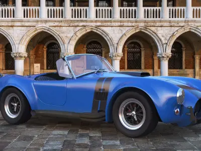 Retro Racing Car Rigged 3D model