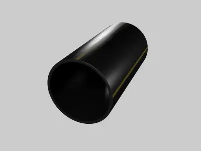 Technical HDPE pipes  with orange lines highpoly 3D model