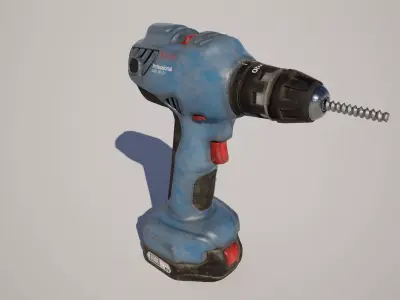 Electric Cordless Drill Screwdriver Low-poly 3D model