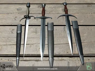 Daggers Pack Free low-poly 3D model