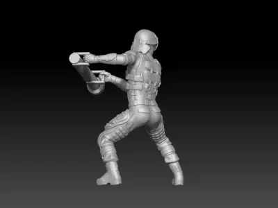 swat action figures with battering ram 2025 3 3D print model