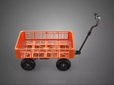 MOTORIZED TRAY CRATE BIN CART TROLLEY HAND PLATFORM TRUCK PALLET 3D model