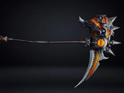 Futuristic Scythe Low-poly 3D model get