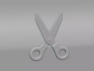 Cartoon Scissors Low-poly 3D model