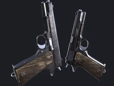 Colt 1911 Low-poly 3D model 6