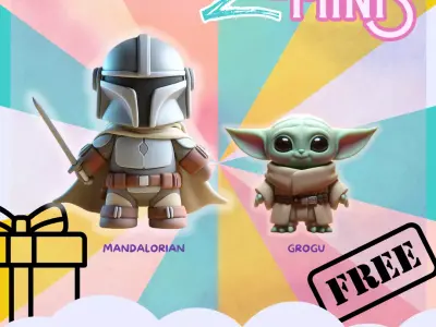 FREE MANDALORIAN AND GROGU Z-MINIS COLLECTION Free 3D print model