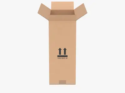 Cardboard Box 50x20x50 Half Open 3D model