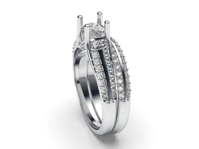 solitaire with ring sizes  8 part S85 3D print model