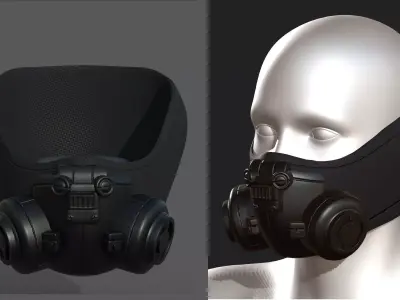 Gas mask helmet scifi fantasy armor hats military Low-poly Low-poly 3D model get