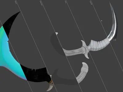  Fantasy Sickle Low-poly 3D model