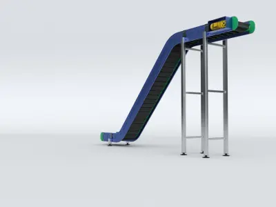 Z Type Conveyor Belt Adjustable and Rigged 3D model