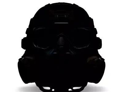 Tactical Gas Mask Helmet 3D Model Low-poly 3D model