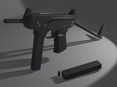 91 cedar submachine gun Low-poly 3D model