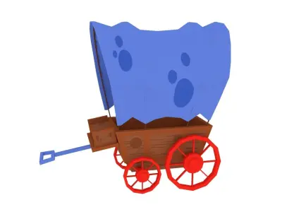 CARTOON WAGONS Low-poly 3D model
