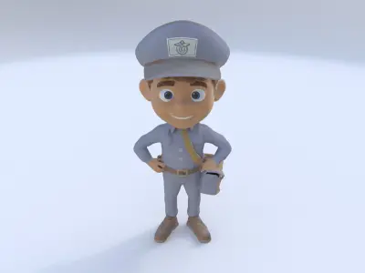 Postman male 3D model