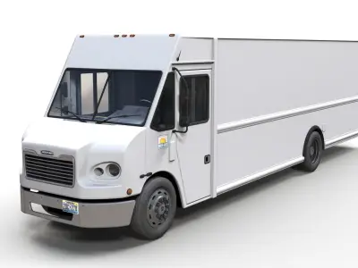 Freightliner MT55 box van Low-poly 3D model