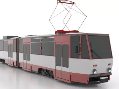 Tatra KT4D-Z Low Low-poly 3D model