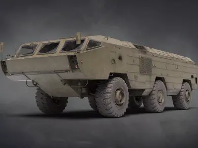 9K79 Tochka U Soviet tactical missile complex Lowpoly Game-ready Low-poly 3D model