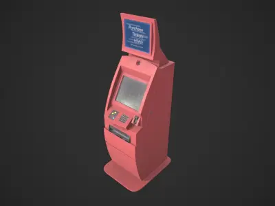 Ticket Machine Terminal Low-poly 3D model