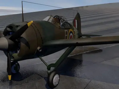 Brewster B339 Buffalo Mk-1  - RAF 3D model
