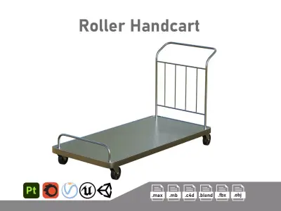 Roller Handcart Low-poly 3D model