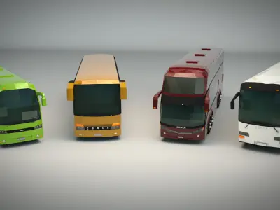 Low Poly Bus Pack 02