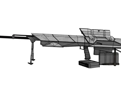Sci fi sniper rifle Free low-poly 3D model