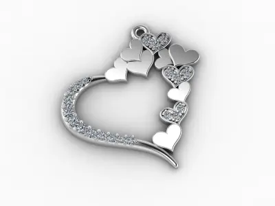 Love  Heart pendant Free low-poly 3D model