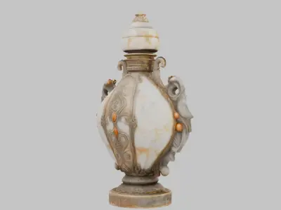 Ornate Perfume Vessel Low-poly 3D model