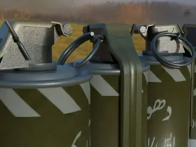 Smoke grenade Low-poly 3D model purchase