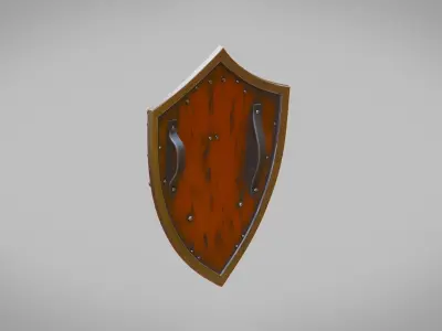 Medieval Shield for Games Low-poly 3D model
