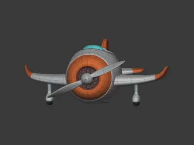 Cartoon Plane Low-poly 3D model buy
