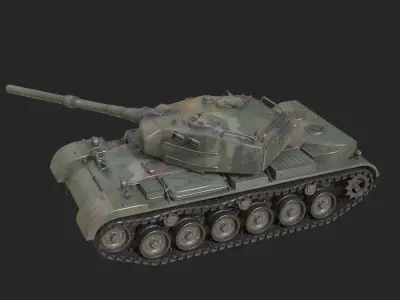 3 coatings of PLA Army WZ1224 Main Battle Tank MBT Low-poly 3D model