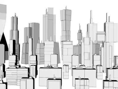 Sci Fi Cityscape Mega Pack Cyberpunk 57 Greeble Buildings Lot Free 3D model
