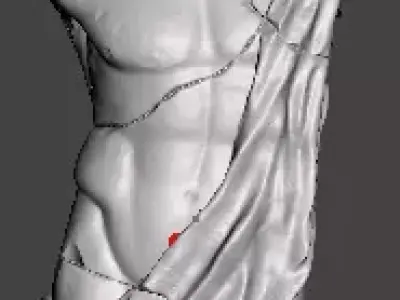 Antique male torso CRACK 3D print model
