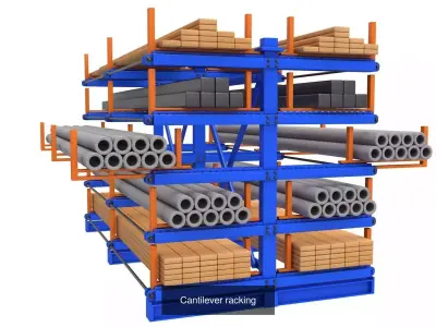 Cantilever Racking System collection  3D Model Pack