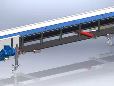 INDUSTRIAL BELT CONVEYOR 3D model