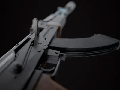 AKM - assault rifle Low-poly 3D model