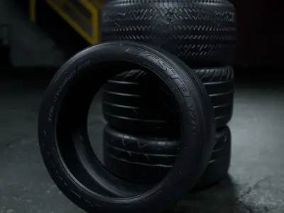 Tire Model Pack V2 Low-poly 3D model