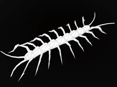 low-poly animated centipede Low-poly 3D model