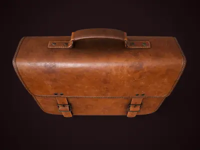 Vintage Leather Briefcase  Low-poly 3D model