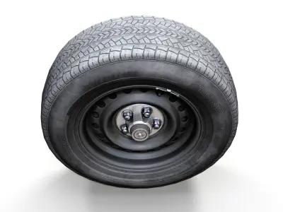 Police steel wheel PBR Low-poly 3D model