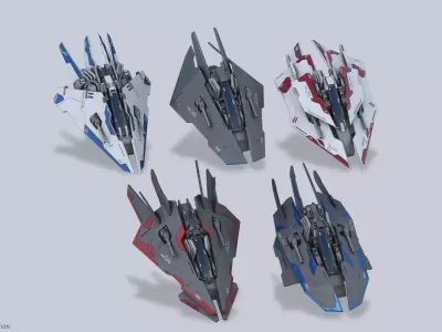 Scifi Hovercraft collection 3D Model Pack